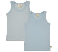 loud + proud Doppelpack, Feinripp, Bio Baumwolle und GOTS Zertifiziert Canottiera, Blu Ghiaccio, 98-104 Unisex-Bambini e Ragazzi