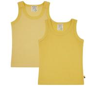 loud + proud Doppelpack, Feinripp, Bio Baumwolle und GOTS Zertifiziert Canottiera, Gold, 122-128 Unisex-Bambini e Ragazzi