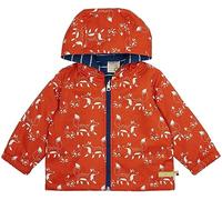 loud + proud Giacca impermeabile unisex per bambini, imbottita, con stampa animale certificata GOTS, terracotta, 62-68