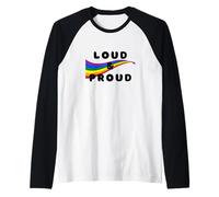 Loud & Proud Pride Month Rainbow per LGBTQIA e alleati Maglia con Maniche Raglan