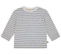 loud + proud Streifen mit Leinen und Bio Baumwolle, GOTS Zertifiziert Maglia a Maniche Lunghe, Blu Oltremare, 98-104 Unisex-Bambini e Ragazzi