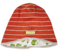 loud + proud Wendemütze Ringel, GOTS Zertifiziert, Berretto Bambini Unisex, Terracotta,