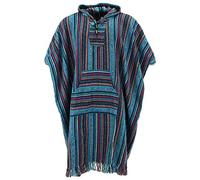 LOUDelephant Cotone Spazzolato lungo Poncho con Cappuccio - Viola Sky, One Size