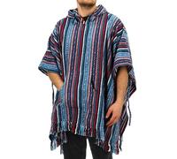 LOUDelephant Cotone Spazzolato Poncho con Cappuccio - Viola Cielo, One Size