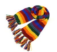 LOUDelephant Grosso Lana Maglia Sciarpa a Righe - Arcobaleno (Taglia Unica)