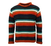 LOUDelephant Maglione in lana lavorato a mano realizzato a mano in Nepal, unisex, taglia S - XXL, Stripe Anu, XL