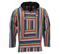 LOUDelephant Tessuto di Cotone Baja Felpa con Cappuccio - Arcobaleno, XXL