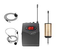 Loufy Microfonico Wireless, Set Microfoni Wireless Cuffia e Ricevitore Lavalier per Microfono Ricevitore Trasmettitore