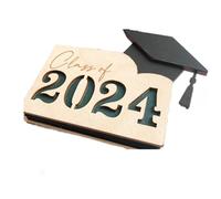 Loufy Porta Carte di Sconti di Diploma, Scatola di Carte Regalo, Portamonete in Legno, Fai da te per Bambini, Festa di Laurea, Liquido Rosso, Nero