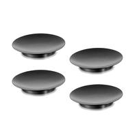 Loufy Portacandele in piastra di ferro, portacandele per candele a pilastro, set da 4, piccolo vassoio per candele, portacandele nero, durevole