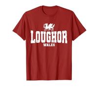 Loughor Galles Galles Bandiera Drago Gallese Cymru Maglietta