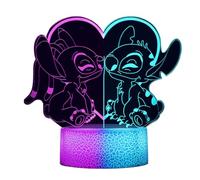 LOUHH Lampada Stitch, Versione Migliorata 3D LED Smart Remote Control Lampada 16 Colori Natale Regalo Camera Del Bambino Decorazione Regalo Vacanza