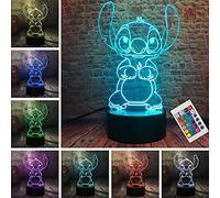 LOUHH Stitch - Luce notturna a LED 3D con telecomando intelligente, 16 colori, per decorazione della stanza dei bambini e regali di festa