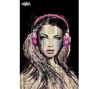 Loui Jover DJ Girl Maxi Poster, Multicolore
