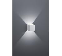 LOUIS APPLIQUE LED 4,3W 430lm, 3000K CUBO BI-DIREZIONALE COLORE ALLUMINIO H.10CM