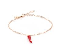 Louis Ciocchetti Bracciale in Acciaio con Corno Portafortuna - Bracciale Regolabile Uomo e Donna con Chiusura a Moschettone, Lunghezza 16 cm + 5 cm