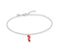 Louis Ciocchetti Bracciale in Acciaio con Corno Portafortuna - Bracciale Regolabile Uomo e Donna con Chiusura a Moschettone, Lunghezza 16 cm + 5 cm
