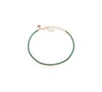 Louis Ciocchetti dal 1887 Bracciale Tennis Argento Rosato 925 con Zirconi 5A, Gioiello Elegante RegolabilenDonna, Idea Regalo Raffinata con Packaging Lusso, Qualità Made in Italy (Verde, 2mm)