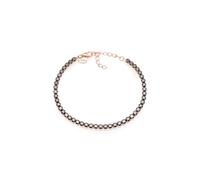 Louis Ciocchetti dal 1887 Bracciale Tennis Argento Rosato 925 con Zirconi 5A, Gioiello Elegante RegolabilenDonna, Idea Regalo Raffinata con Packaging Lusso, Qualità Made in Italy (Nero, 2mm)