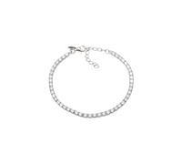 Louis Ciocchetti dal 1887 Bracciale Tennis Bianco Acciaio con Zirconi 5A da 3mm, Gioiello Elegante per Donna uomo, misura regolabile 16+4cm, anallergico, Idea Regalo