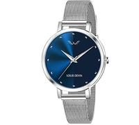 Louis Devin LD-L144-BLU-CH Orologio da polso analogico con catena in acciaio per le donne