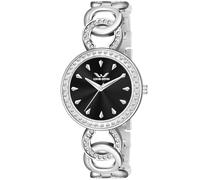 LOUIS DEVIN Orologio analogico da donna placcato argento (quadrante nero/quadrante rosa/quadrante blu) | LD-JWL174, nero