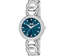 LOUIS DEVIN Orologio analogico da donna placcato argento (quadrante nero/quadrante rosa/quadrante blu) | LD-JWL174, marrone chiaro::blu