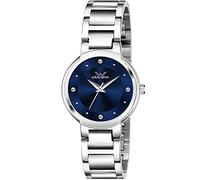LOUIS DEVIN Orologio analogico da donna (quadrante con cinturino colorato), Blu, Cinturino