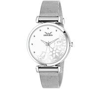 LOUIS DEVIN Orologio da polso analogico da donna con catena in acciaio inossidabile | LD-L157, argento, Cinturino