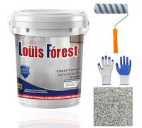 Louis Forest Epoxy Floor Paint, Epoxy Colored Sand Floor Paint, Epoxy Sand Floors Paints for Concrete, Louis Forest Fl-oor Coating, Pintura Epoxica Para Pisos, Waterproof and Non-slip (Colored Gray)