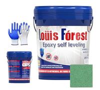 Louis Forest Epoxy Floor Paint, High-Gloss Marble Effect Epoxyfloors Coating, Non-slip Waterproof epoxysand floorpaint for concrete, for Garage, Warehouses (Green,0.5kg for 0.28-0.32 sqm)