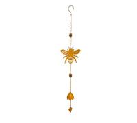 Louis Moulin Campanello a vento sospeso - motivo ape gialla - mobile sonoro in metallo con perline e campanello, altezza 92 x larghezza 17,5 cm, decorazione giardino Zen