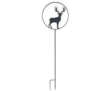 Louis Moulin Decorazione da giardino per piante di cervo, 122 cm, motivo tagliato in metallo, vernice epossidica resistente ai raggi UV e al gelo, ideale per giardino, terrazza e aiuola