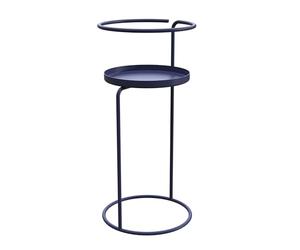 Louis Moulin Selletta Design Cylindra - Supporto per Piante Rotondo e Tavolino Laterale - Metallo Epossidico Blu - H 55 x Ø 23 cm - Interno/Esterno - Fabbricato in Francia