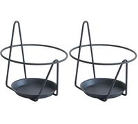 Louis Moulin - Sottovaso da Parete, 16-18 cm, Colore: Grigio martellato (Confezione da 2)
