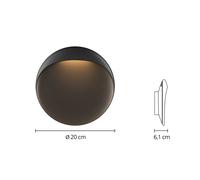 Louis Poulsen, applique a LED Flindt, nera, 2.700 K, Ø 20 cm Louis Poulsen