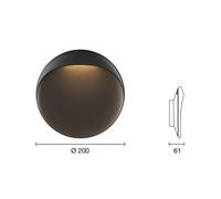 Louis Poulsen Applique a LED Flindt, nero 3.000 K Ø 20 cm Louis Poulsen