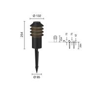 Louis Poulsen Bysted 25 cm 3.000 K Picchetto nero Louis Poulsen