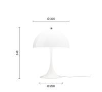Louis Poulsen lampada da tavolo Panthella 320, bianca, Ø 32 cm, E14 Louis Poulsen