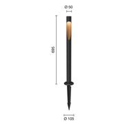 Louis Poulsen lampione Flindt 830 70cm nero palo di terra 24V Louis Poulsen
