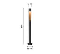 Louis Poulsen lampione Flindt, 930 nero 70 cm base 24 V Louis Poulsen