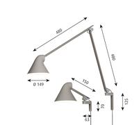 Louis Poulsen NJP applique LED lungo, grigio Louis Poulsen