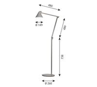 Louis Poulsen NJP piantana LED 2.700 K grigio Louis Poulsen