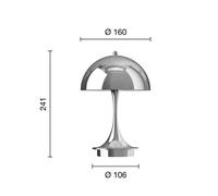 louis poulsen Panthella 160 lampada da tavolo, LED, 5744171559, Panthella 160; Panthella Portable; Panthella [Lampade per Interni > Lampade a batteria]