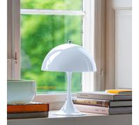 Louis Poulsen Panthella Portable Lampada ricaricabile LED, paralume opalino blu pallido - piede blu pallido - 25 cm