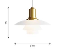 Louis Poulsen PH 2/1 sospensione di vetro, ottone Louis Poulsen
