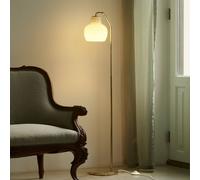 Louis Poulsen Piantana da terra VL Ring Crown, bianco/ottone, E14 Louis Poulsen