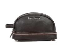 LOUIS STITCH Kit da toilette da uomo in pelle italiana da viaggio con scomparti multipli per toelettatura e rasatura, borsa da toilette da uomo (TK-100), Sc Bruna Marrone, Accessori da viaggio