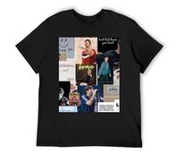 Louis Tomlinson Extended Fashion Tee Longline Cotone Manica Corta Elegante Top, Nero , XXL