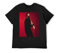 Louis Tomlinson - Maglietta casual con scollo a V, morbida e confortevole, a maniche corte, da indossare tutti i giorni, Nero , S
